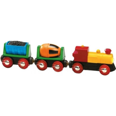 Image of BRIO® WORLD Stazione in legno - Trenino a batteria con vagoni basculanti059