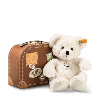 Steiff Teddybär Lotte, 28 cm weiss, mit Koffer