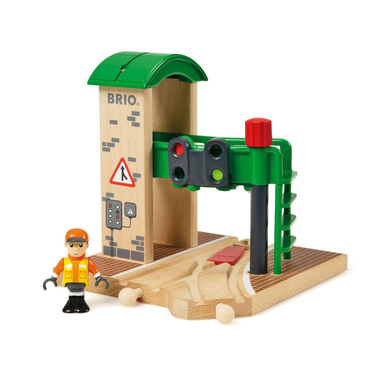 BRIO® WORLD Station de contrôle et d'aiguillage pour circuit de train bois 33674