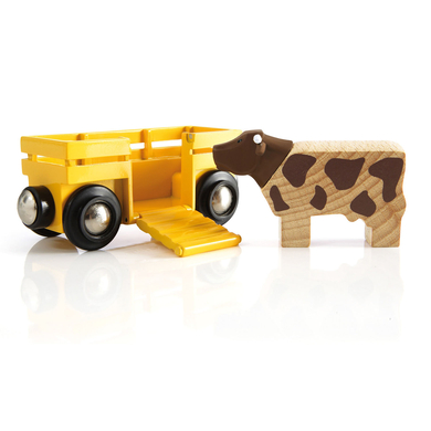 BRIO® WORLD Figurine wagon transport de bétail 33406