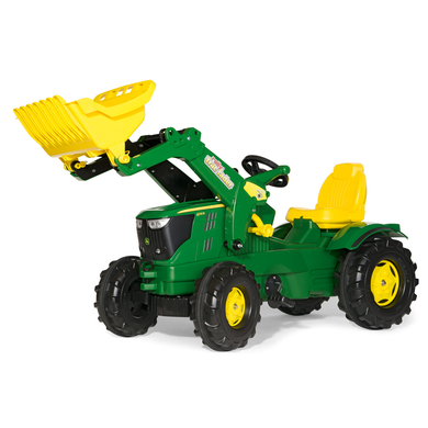 Image of rolly®toys Trattore per bambini con pedali Farmtrac John Deere con ruspa 6210 R