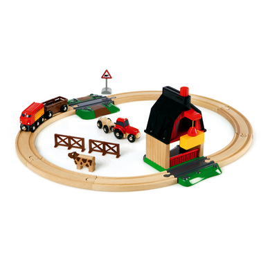 BRIO® WORLD Circuit de train ferme bois 33719