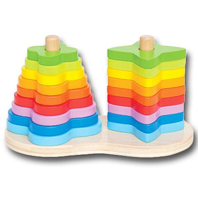 Hape Jeu à enficher arc-en-ciel bois E0406