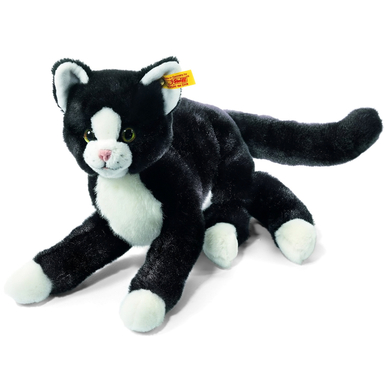 STEIFF Chat pantin Mimmi noir/blanc 30 cm