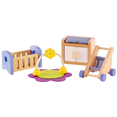 Hape Chambre pour poupée bois 8 pièces E3459