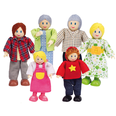 HAPE Puppenfamilie – helle Hautfarbe 6tlg.