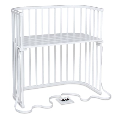 babybay Cuna colecho Boxspring haya maciza blanca barnizada