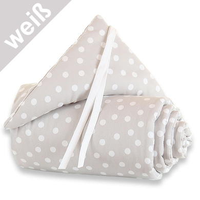 babybay Tour de lit bébé piqué Maxi pois blanc 168x24 cm