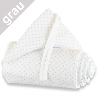 babybay Tour de lit bébé piqué Maxi pois gris nacré 168x24 cm