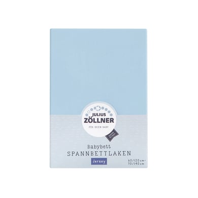 ZÖLLNER Sábana ajustable de punto liso azul claro