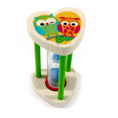 HESS Minuteur pour brossage des dents enfant hibou bois 14582