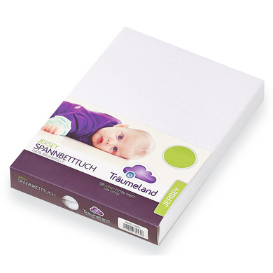 Träumeland Housse de matelas de parc bébé Jersey blanc 100x100 cm
