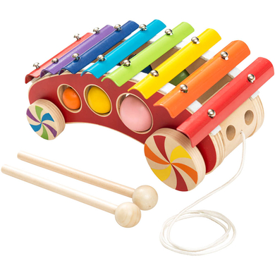bieco Xylophone à tirer en bois