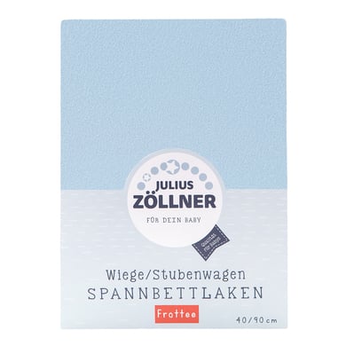 ZÖLLNER Sábana ajustable de rizo para cuna color azul claro