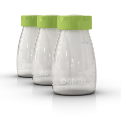 ARDO Biberons de conservation de lait 3 pièces, blanc/vert