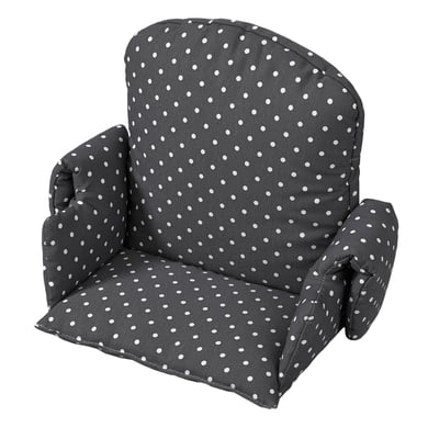 geuther Coussin d'assise de chaise haute bébé universel pois gris 4742