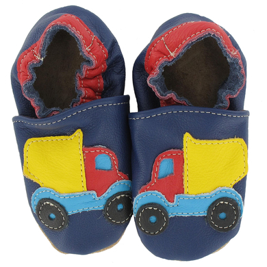 BaBice Chaussons bébé camion bleu