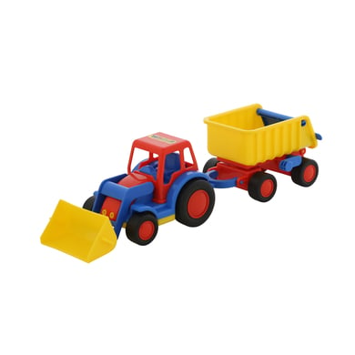 WADER QUALITY TOYS Basics Tractor de juguete con pala y remolque