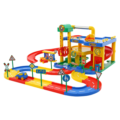 WADER QUALITY TOYS Garage N°1, kit de routes et voitures 37831