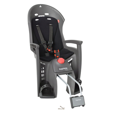 hamax Siège de vélo enfant Siesta, fixation verrouillable, gris/noir