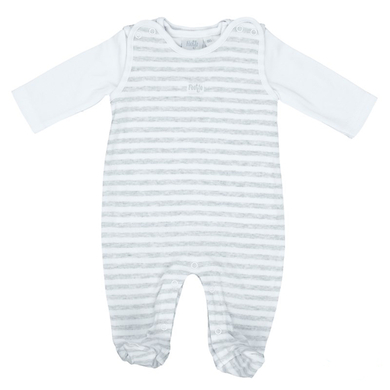 FEETJE Ensemble grenouillère bébé, rayures, gris