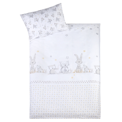 JULIUS ZÖLLNER Parure de lit enfant lapin hibou poudré 100x135 cm