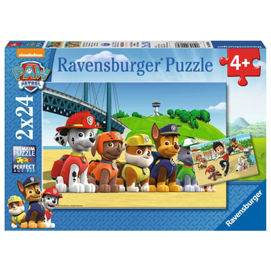 Ravensburger Puzzle 2 x 24 pièces, Paw Patrol : Chiens héroïques