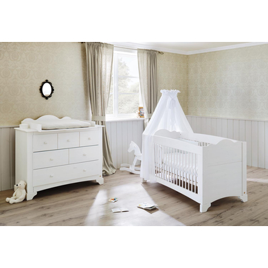 Pinolino Chambre bébé duo lit commode Pino bois large 70x140 cm