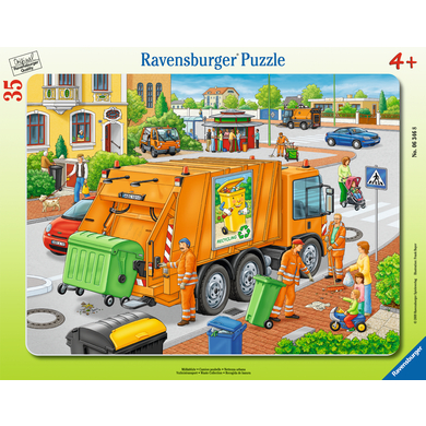 Ravensburger Puzzle à cadre camion-poubelle, 35 pièces