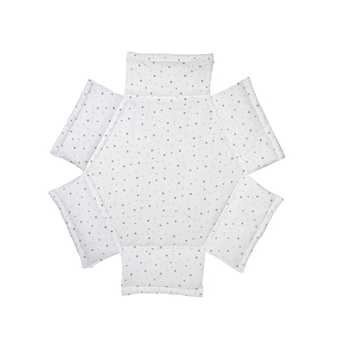 Schardt Matelas de parc bébé hexagonal étoiles, gris 122x106 cm