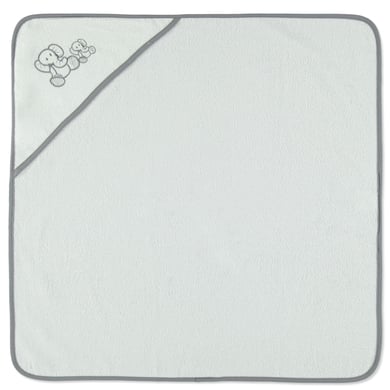 HÜTTE & CO Toalla de baño con capucha Elefante blanco 75 x 75 cm