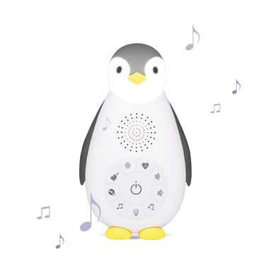 ZAZU Boîte à musique Bluetooth Zoe le pingouin, veilleuse, gris