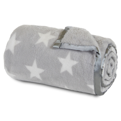 babybay Couverture bébé gris clair Étoiles blanches