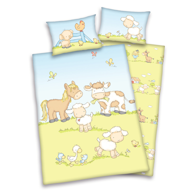 Image of babybest® Biancheria da letto animali della fattoria 100 x 135 cm