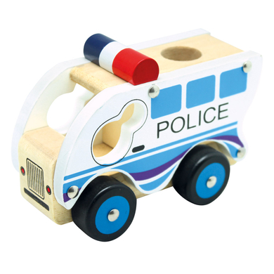 Bino Figurine camionnette police bois