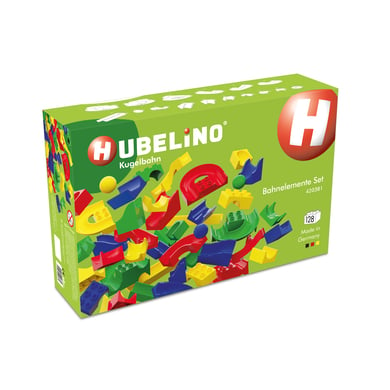 HUBELINO® Pista de bolas - Juego de piezas de vías de 128 piezas