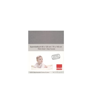 Schardt Jersey sábana bajera doble pack gris claro 70 x 140 cm