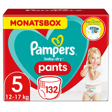 Image of Pampers Luiers Baby Dry Pants Maat 5 Junior 132 Luier 12 - 17 kg Maandbox 