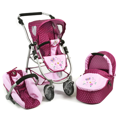 Bayer-Chic BAYER CHIC 2000 Poussette poupon combinée EMOTION ALL IN pois mauve