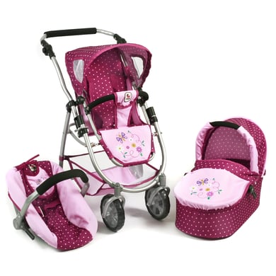 BAYER CHIC 2000 Poussette poupon combinée EMOTION ALL IN pois mauve