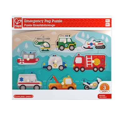 Hape Puzzle véhicules prioritaires 10 pièces E1406