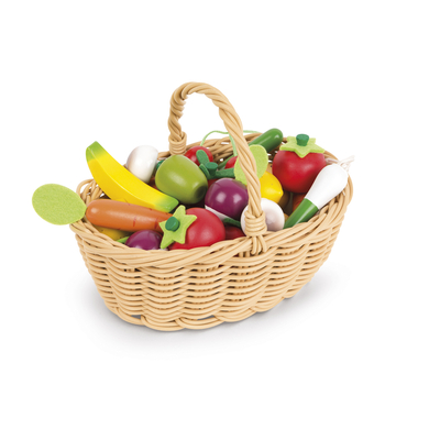 Janod® Panier enfant 24 fruits et légumes, bois
