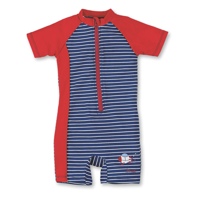 Sterntaler Boys Costume da bagno intero UV, blu/rosso a righe