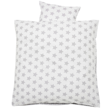 Alvi® Parure de lit enfant Étoiles argent 80x80 cm
