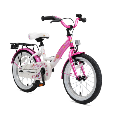 bikestar® Vélo enfant premium 16 pouces blanc/rose