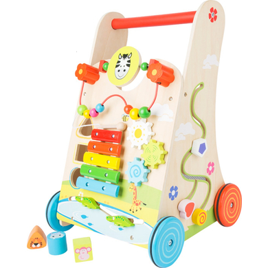 small foot® Chariot enfant roulettes pré en fleurs bois