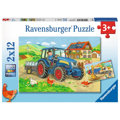 Ravensburger Puzzle 2x12 piezas - obra y granja