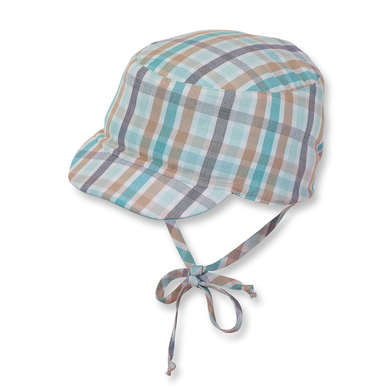 Image of Sterntaler Boys Cappello con visiera a quadri, blu/beige059