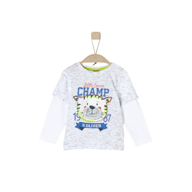s.Oliver Boys Chemise manches longues blanc mélangé