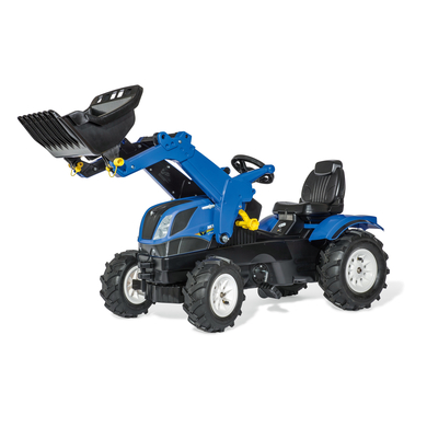 rolly®toys Tracteur enfant rollyFarmtrac New Holland, pelle rollyTrac